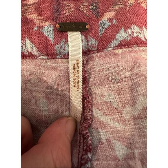 Free People Wild Plum Linen Blend Shorts Size 10 - Picture 5 of 6